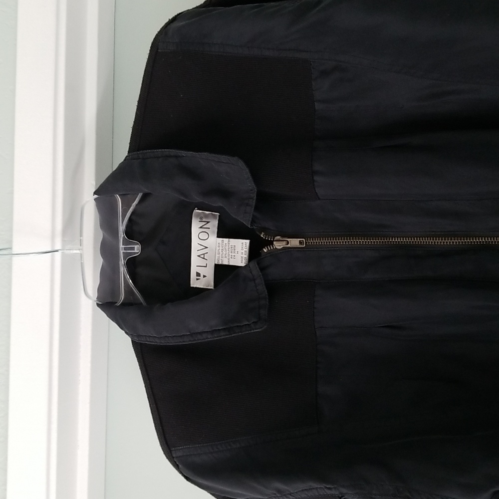 Vintage Lavon Silk Windbreaker Jacket Size M Black - Picture 2 of 12